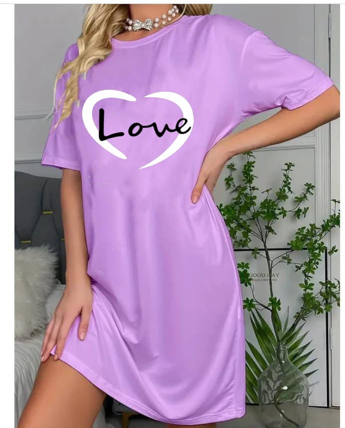 Love Heart Printed Long Shirt