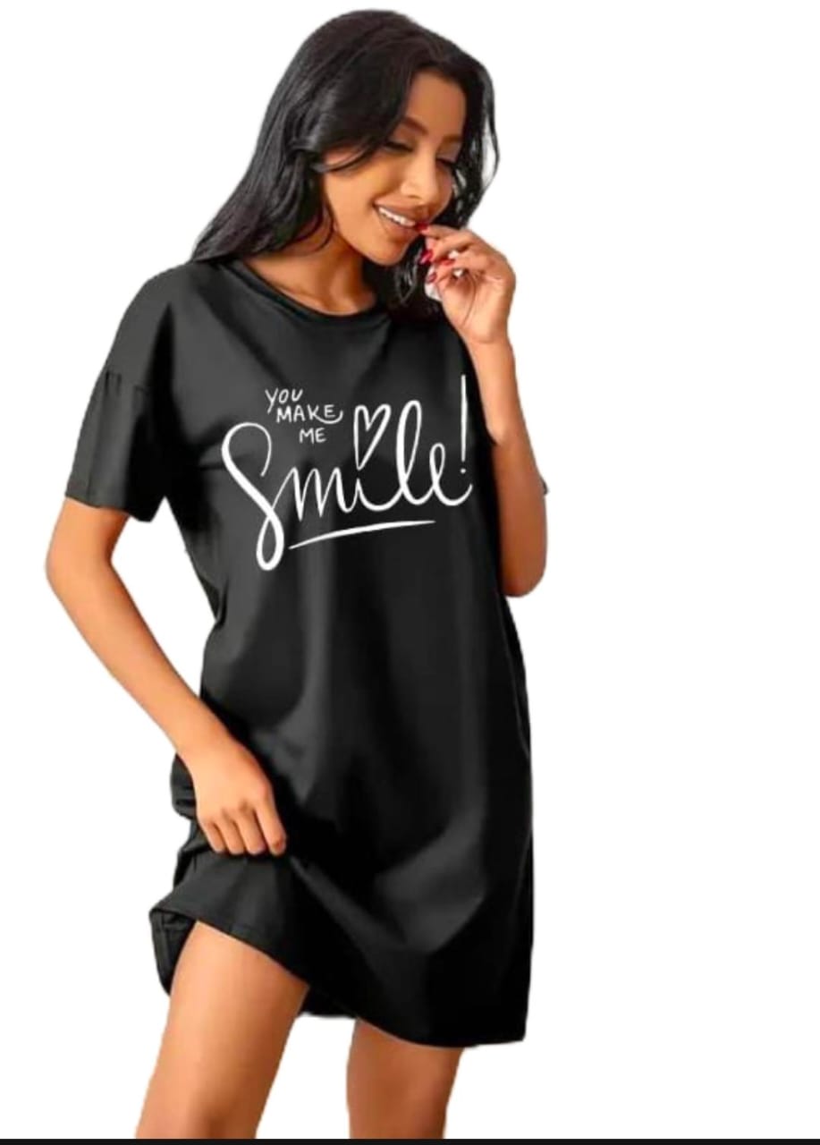 You Make Me Smile Printed Long Shirt