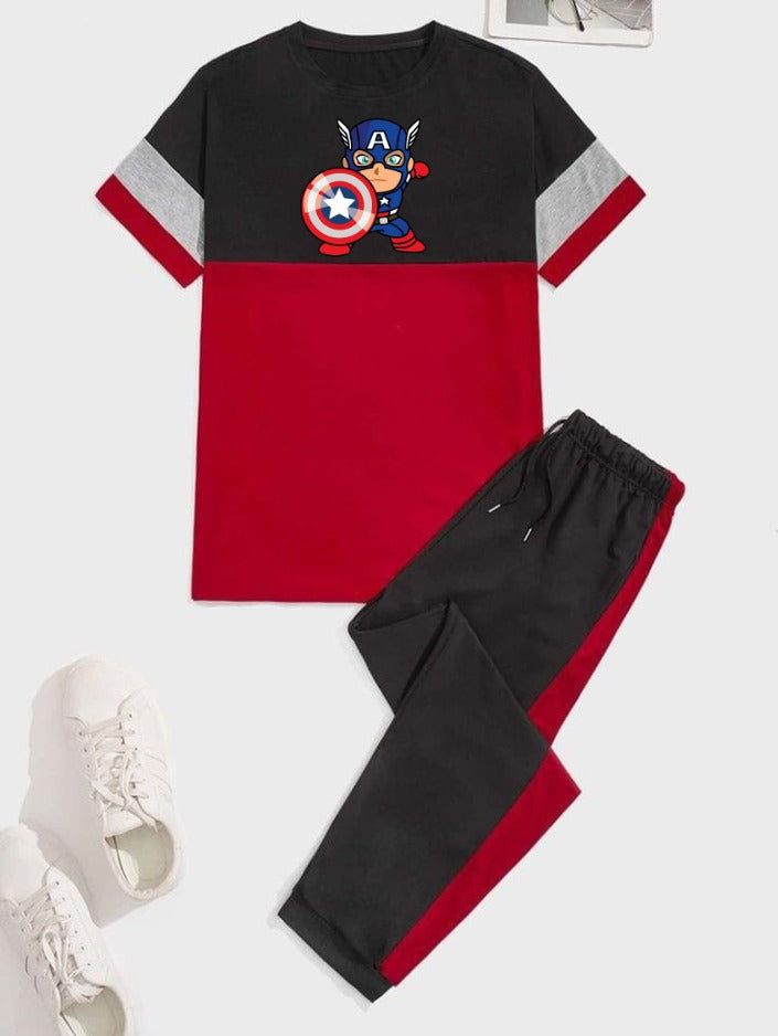 CAPT AMERICA Printed Kids Set - T-Shirt and Pants