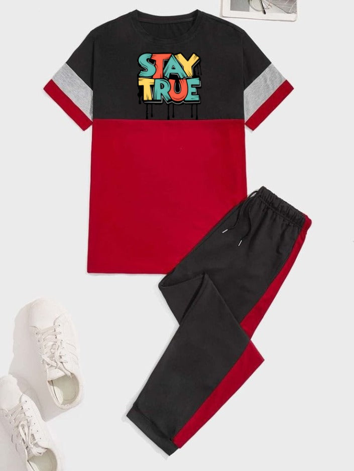 Stay True Printed Kids Set - T-Shirt and Pants