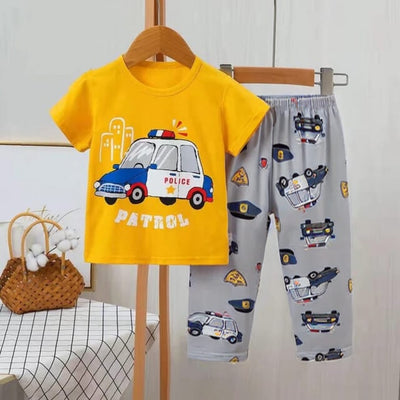 Yellow Police Car Pajama Set