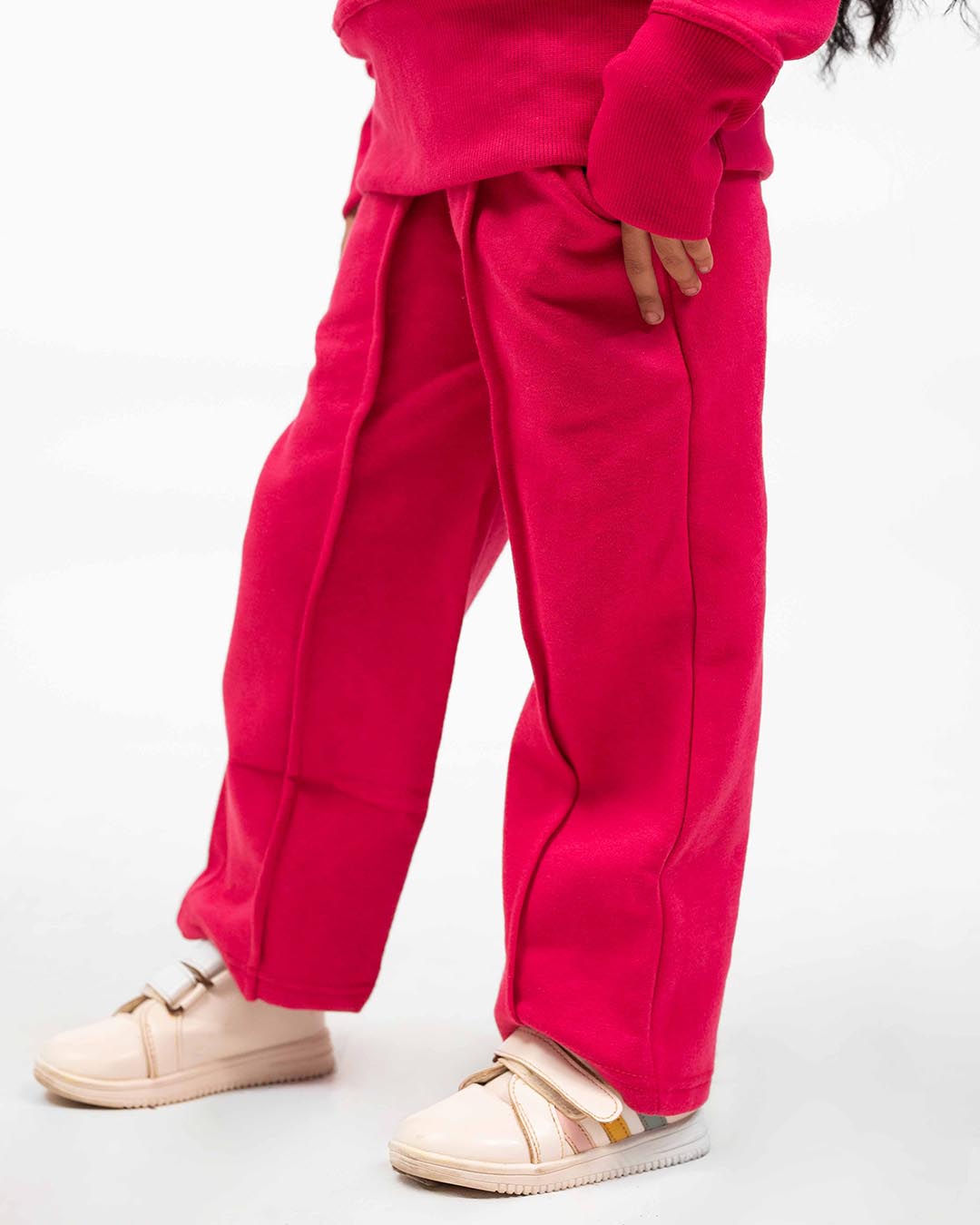 Girls Luxe Fleece Winter Co-Ord Set – Hot Pink