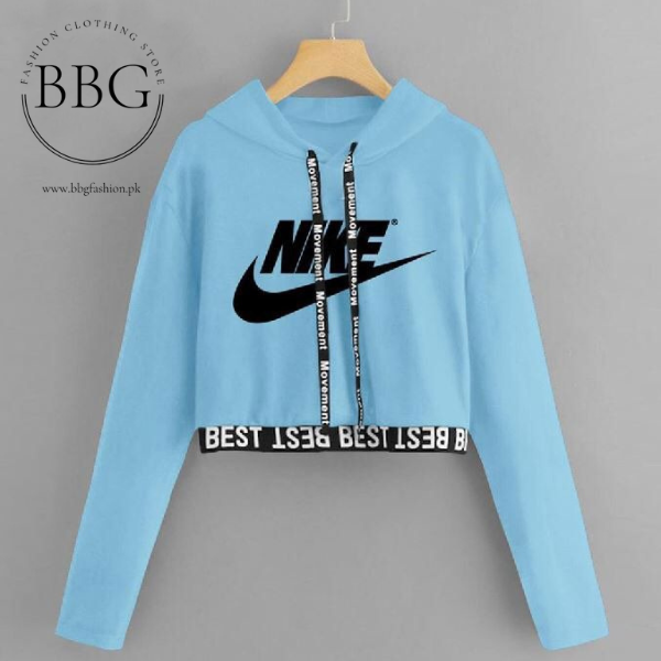Blue Nike Crop Top Pullover