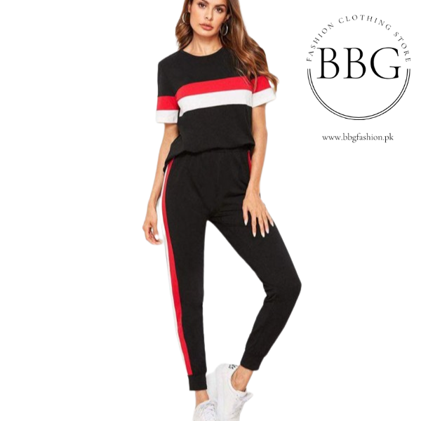 Black and discount red tracksuit womens