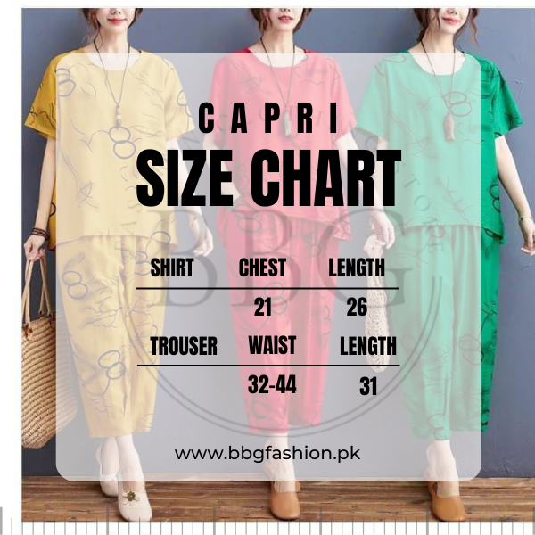 Yellow Printed Capri PJ Nightsuit – BBG FASHION CLOTHING STORE