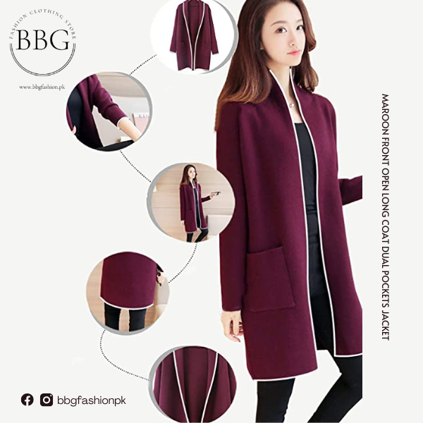 Maroon long coat online