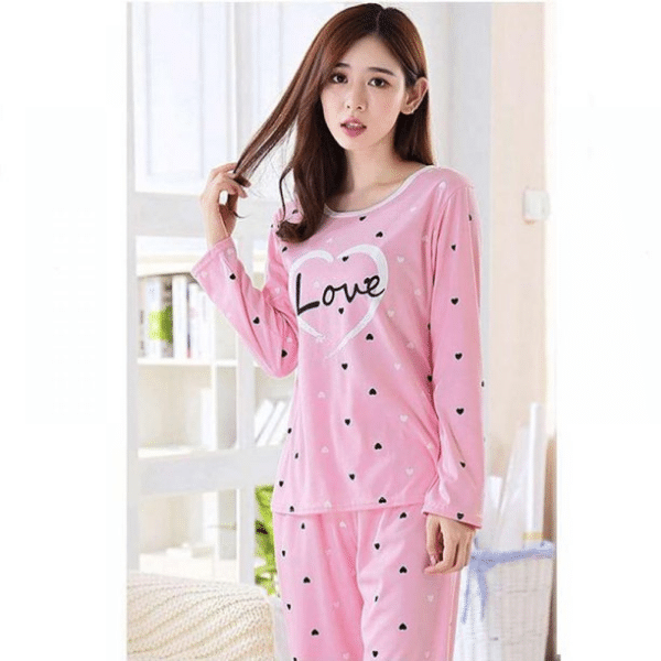 Pink Love Women Nightsuit PJ