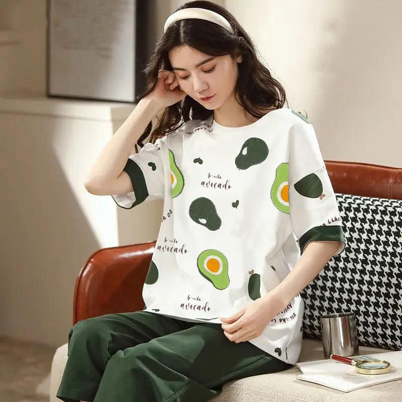 Green Avocado Woman Pajama Set
